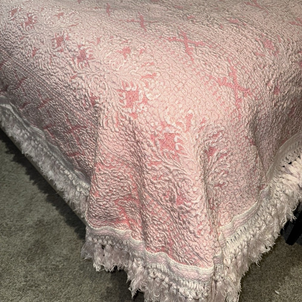 SEARS VINTAGE MID CENTURY BELLISSIMO ITALIAN BROCADE TWIN/FULL BEDSPREAD 78x87" - Picture 2 of 15